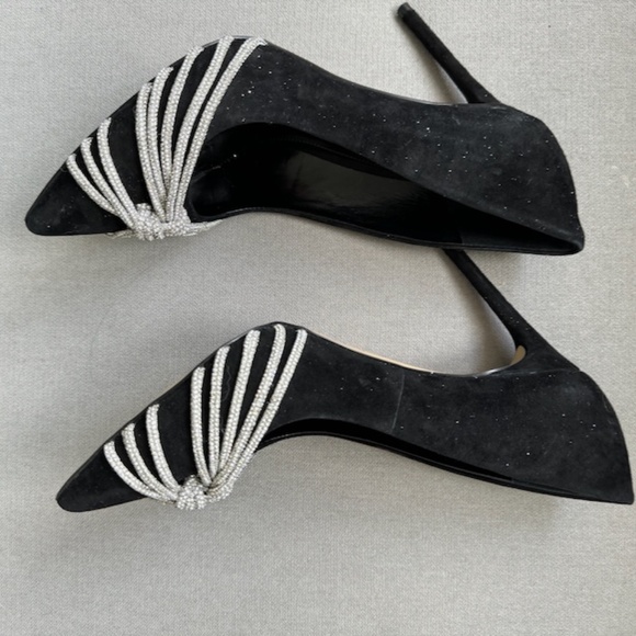 Vince Camuto Faine Black Velvet Pump with rhinestones Sz 11 - Picture 6 of 10